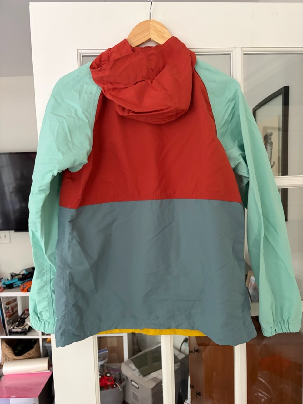 L.L. Bean Colorblock Anorak Jacket - Red, Mint, Yellow - Picture 2 of 6